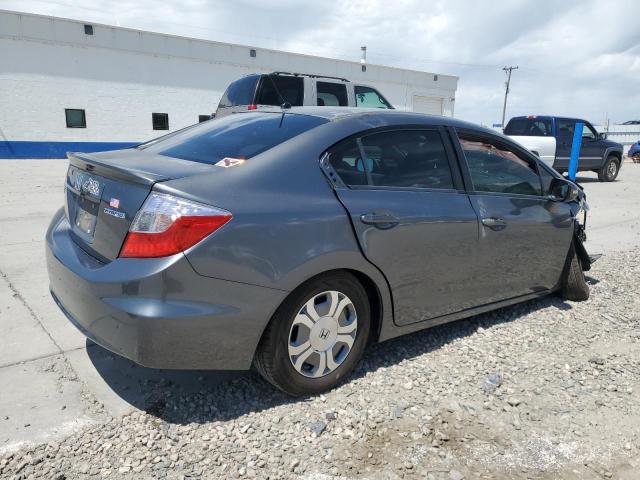 JHMFB4F35CS001651 - 2012 HONDA CIVIC HYBRID L GRAY photo 3