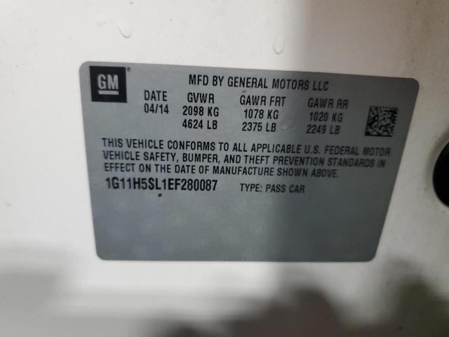 1G11H5SL1EF280087 - 2014 CHEVROLET MALIBU LTZ 白色 照片 12