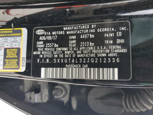 5XXGT4L32JG212336 - 2018 KIA OPTIMA LX 黑色 照片 12