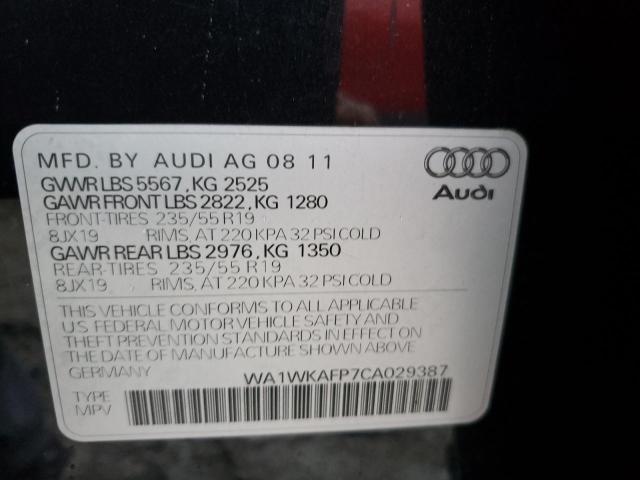 WA1WKAFP7CA029387 - 2012 AUDI Q5 PRESTIGE BLACK photo 12