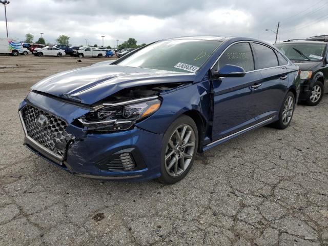 5NPE34AB8KH778475 - 2019 HYUNDAI SONATA LIMITED TURBO BLUE photo 2