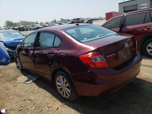 19XFB2F90CE024056 - 2012 HONDA CIVIC EXL BURGUNDY photo 2