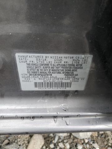 3N1CN7AP3JL876118 - 2018 NISSAN VERSA S Boz foto 12