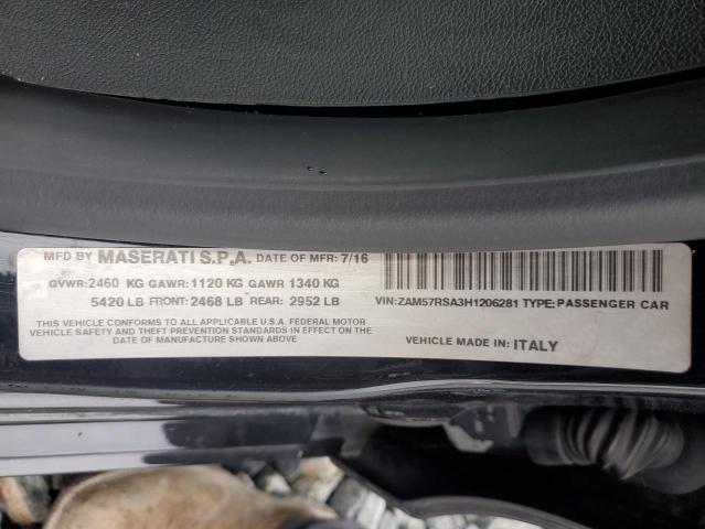 ZAM57RSA3H1206281 - 2017 MASERATI GHIBLI S 黑色 照片 12