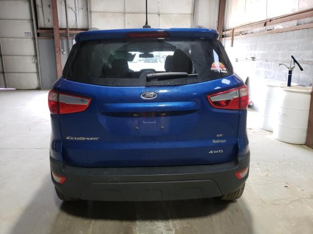 MAJ6P1UL0JC242213 - 2018 FORD ECOSPORT SE BLUE photo 6