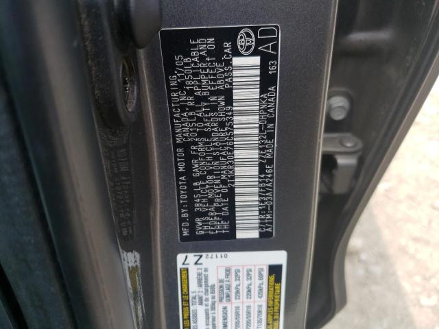 2T1KR30E76C575349 - 2006 TOYOTA MATRIX XR Gris photo 12