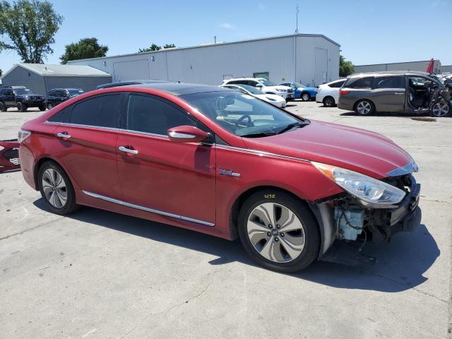 KMHEC4A47FA127591 - 2015 HYUNDAI SONATA HYBRID RED photo 4