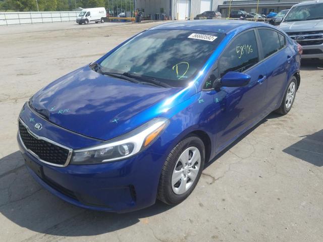 3KPFL4A71HE064071 - 2017 KIA FORTE LX BLUE photo 2