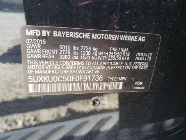 5UXKU0C50F0F91736 - 2015 BMW X6 SDRIVE35I BLACK photo 10