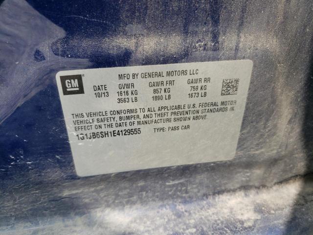 1G1JB6SH1E4129555 - 2014 CHEVROLET SONIC LS 蓝色 照片 12