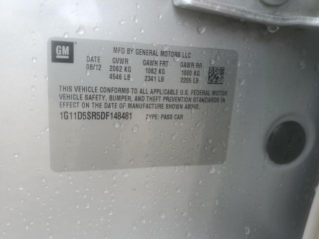 1G11D5SR5DF148481 - 2013 CHEVROLET MALIBU 1LT SILVER photo 13