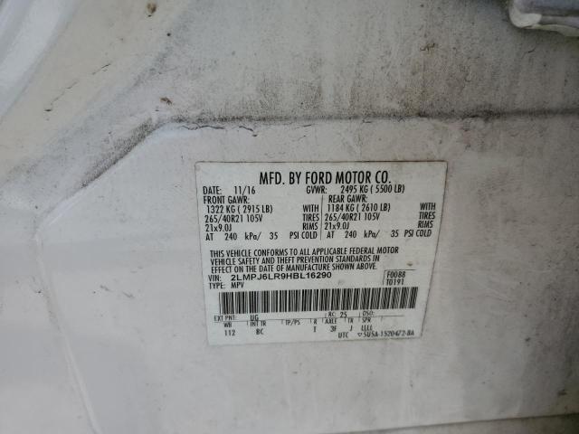 2LMPJ6LR9HBL16290 - 2017 LINCOLN MKX RESERVE Beyaz fotoğraf 14