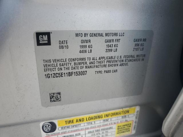 1G1ZC5E11BF153007 - 2011 CHEVROLET MALIBU 1LT 银色 照片 12