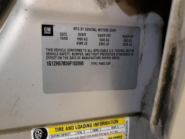 1G1ZH57B39F182896 - 2009 CHEVROLET MALIBU 1LT TAN photo 12