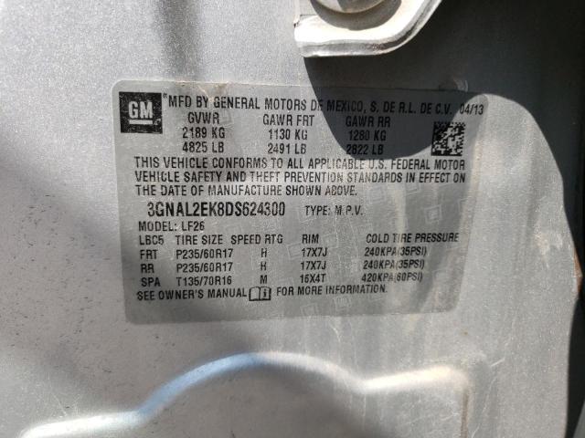 3GNAL2EK8DS624300 - 2013 CHEVROLET CAPTIVA LS 银色 照片 13