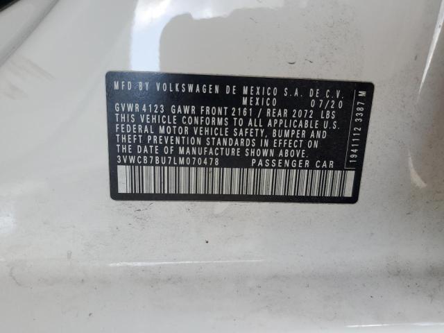 3VWCB7BU7LM070478 - 2020 VOLKSWAGEN JETTA S Weiß Foto 12