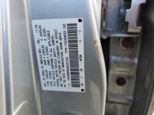 1HGCM66566A023102 - 2006 HONDA ACCORD EX SILVER photo 12