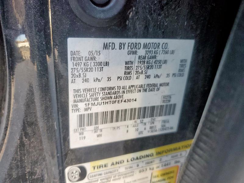 1FMJU1HT0FEF43014 - 2015 FORD EXPEDITION XLT BLACK photo 13