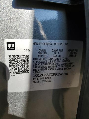 1G1ZG5STXPF152018 - 2023 CHEVROLET MALIBU RS SILVER photo 13