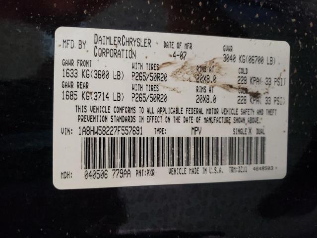 1A8HW58227F557691 - 2007 CHRYSLER ASPEN LIMITED შავი ფოტო 14