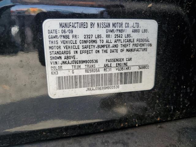 JNKAJ09E89M900536 - 2009 INFINITI EX35 BASE Սև լուսանկար 12