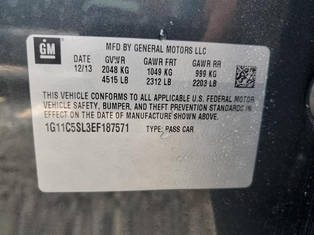 1G11C5SL3EF187571 - 2014 CHEVROLET MALIBU 1LT CHARCOAL photo 12