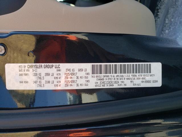 2C4RC1CG9CR118524 - 2012 CHRYSLER TOWN & COU TOURING L BLACK photo 13