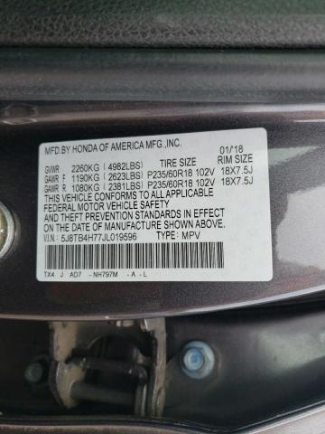 5J8TB4H77JL019596 - 2018 ACURA RDX ADVANCE GRAY photo 13