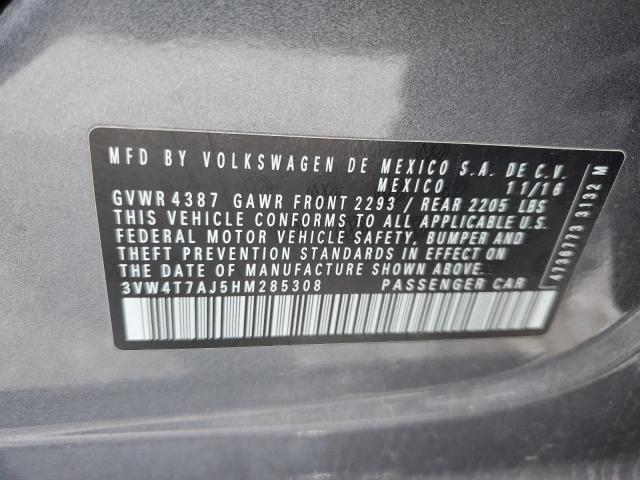 3VW4T7AJ5HM285308 - 2017 VOLKSWAGEN JETTA GLI გრაფიტი ფოტო 13