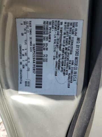 1FAFP522X4A192857 - 2004 FORD TAURUS LX CREAM photo 12