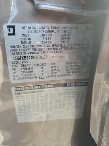 LRBFXBSA4KD008507 - 2019 BUICK ENVISION PREFERRED CHARCOAL photo 13