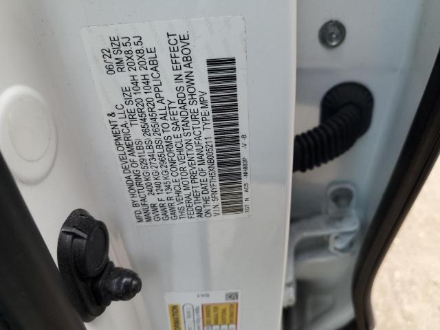 5FNYF7H5XNB005211 - 2022 HONDA PASSPORT EXL WHITE photo 14