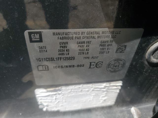 1G11C5SL1FF125829 - 2015 CHEVROLET MALIBU 1LT CHARCOAL photo 12