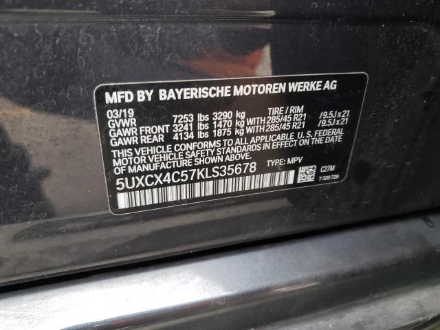 5UXCX4C57KLS35678 - 2019 BMW X7 XDRIVE50I GRAY photo 13