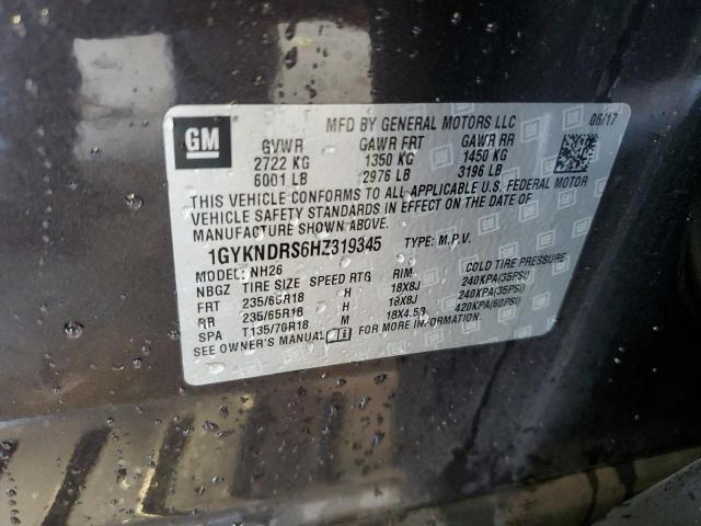 1GYKNDRS6HZ319345 - 2017 CADILLAC XT5 LUXURY CHARCOAL photo 13