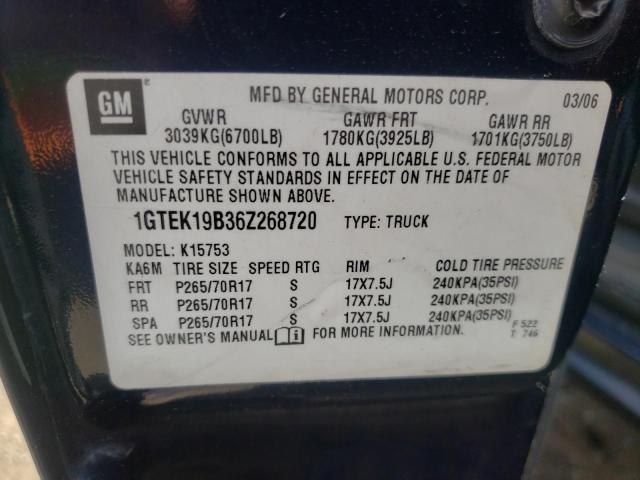 1GTEK19B36Z268720 - 2006 GMC NEW SIERRA K1500 BLUE photo 12