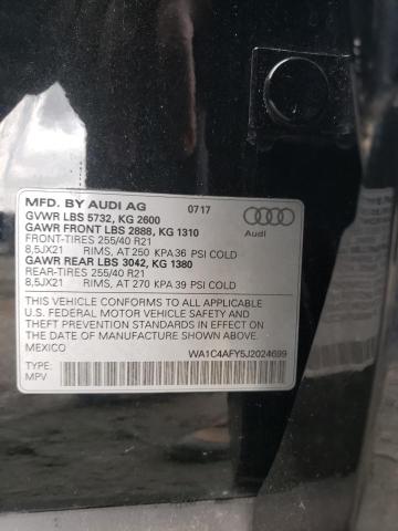 WA1C4AFY5J2024699 - 2018 AUDI SQ5 PRESTIGE BLACK photo 13