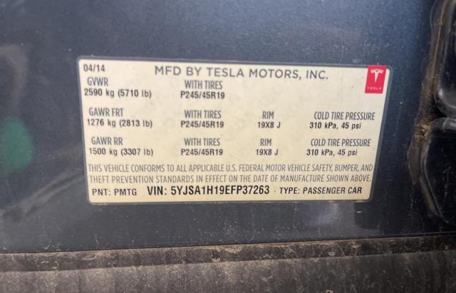 5YJSA1H19EFP37263 - 2014 TESLA MODEL S SILVER photo 10