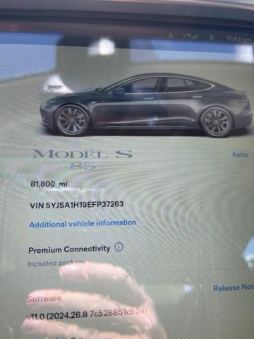 5YJSA1H19EFP37263 - 2014 TESLA MODEL S SILVER photo 8