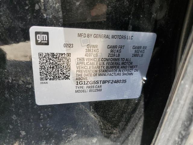 1G1ZG5ST8PF248035 - 2023 CHEVROLET MALIBU RS BLACK photo 12