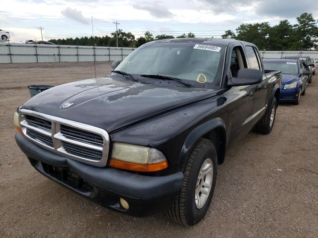 1D7HL38N04S570771 - 2004 DODGE DAKOTA QUAD SPORT BLACK photo 2