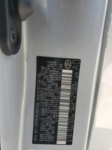 2T1KR32E77C643020 - 2007 TOYOTA COROLLA MA XR SILVER photo 12