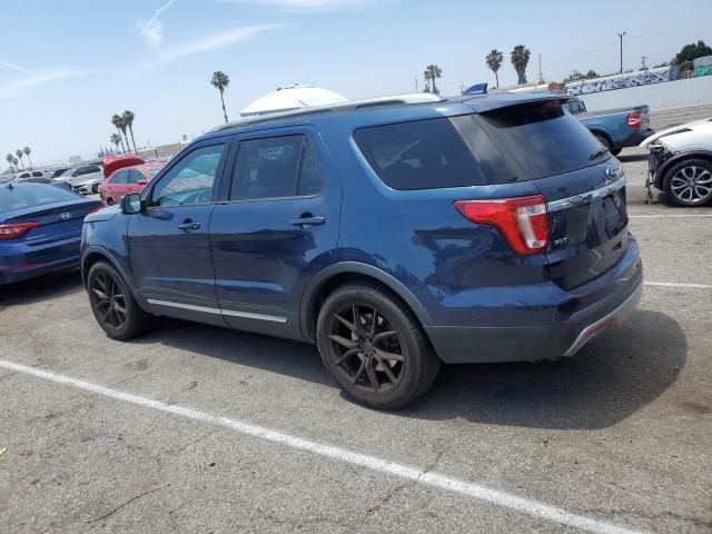 1FM5K7D84HGB92207 - 2017 FORD EXPLORER XLT BLUE photo 2