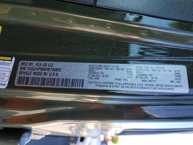 1C4JJXP66MW745052 - 2021 JEEP WRANGLER U SAHARA 4XE GREEN photo 12