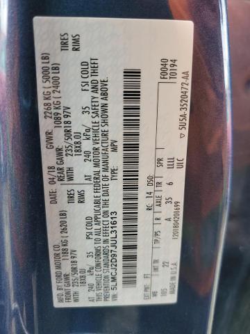 5LMCJ2D97JUL31613 - 2018 LINCOLN MKC SELECT Blau Foto 14