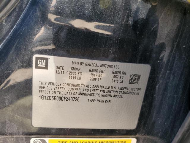 1G1ZC5E00CF243726 - 2012 CHEVROLET MALIBU 1LT BLACK photo 12