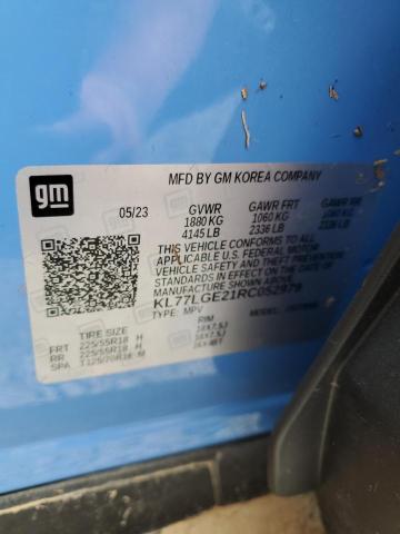 KL77LGE21RC052979 - 2024 CHEVROLET TRAX 1RS BLUE photo 13