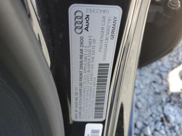 WAUSGAFC8CN002191 - 2012 AUDI A7 PRESTIGE BLACK photo 12
