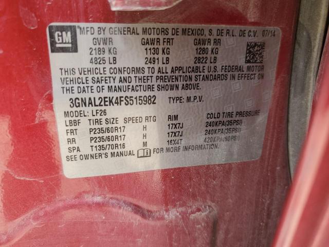 3GNAL2EK4FS515982 - 2015 CHEVROLET CAPTIVA LS 红色 照片 14