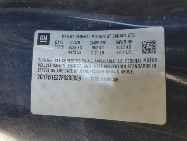 2G1FB1E37F9230039 - 2015 CHEVROLET CAMARO LS BLUE photo 12